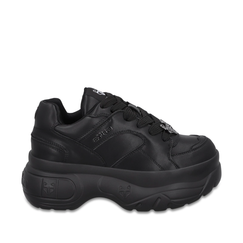 ZAPATILLA PLATAFORMA CUERO NEGRA MUJER 9724A23 - 1