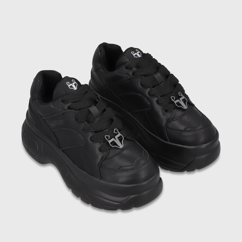 ZAPATILLA PLATAFORMA CUERO NEGRA MUJER 9724A23 - 3
