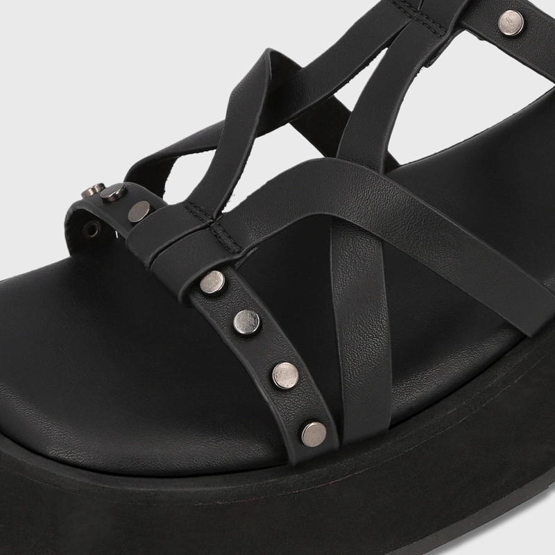 SANDALIA PLATAFORMA NEGRA MUJER FRAN - 6