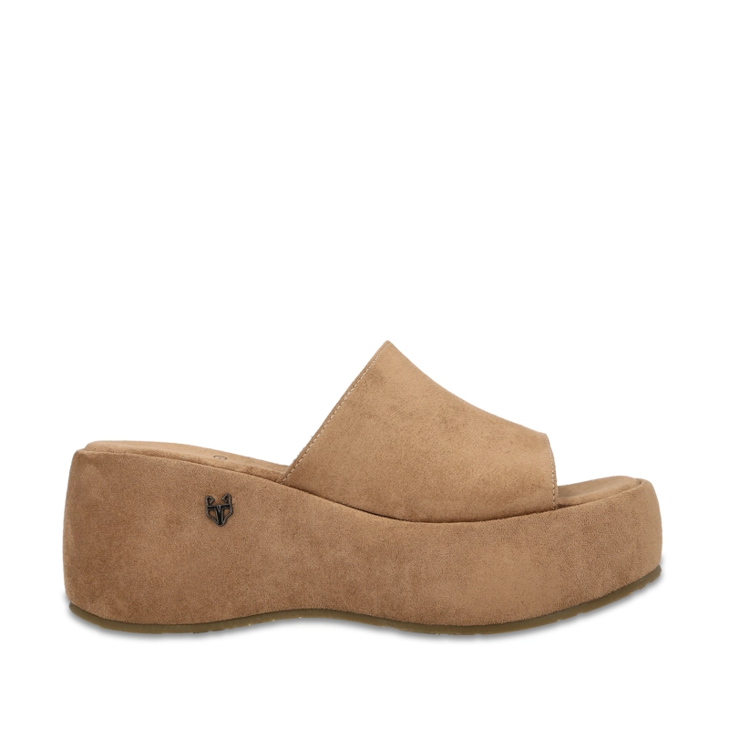 SANDALIA PLATAFORMA CAMEL MUJER EVA - 1