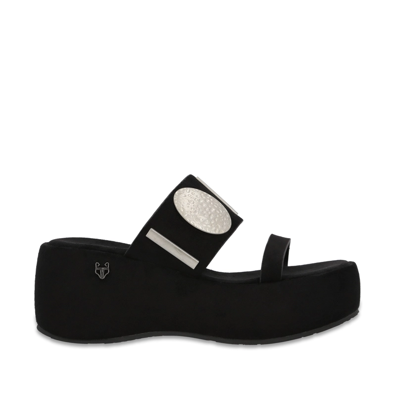 SANDALIA PLATAFORMA NEGRA MUJER FER - 1