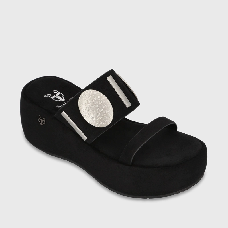 SANDALIA PLATAFORMA NEGRA MUJER FER - 2