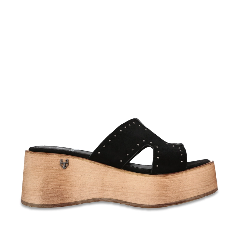 SANDALIA PLATAFORMA NEGRA MUJER GALA - 1