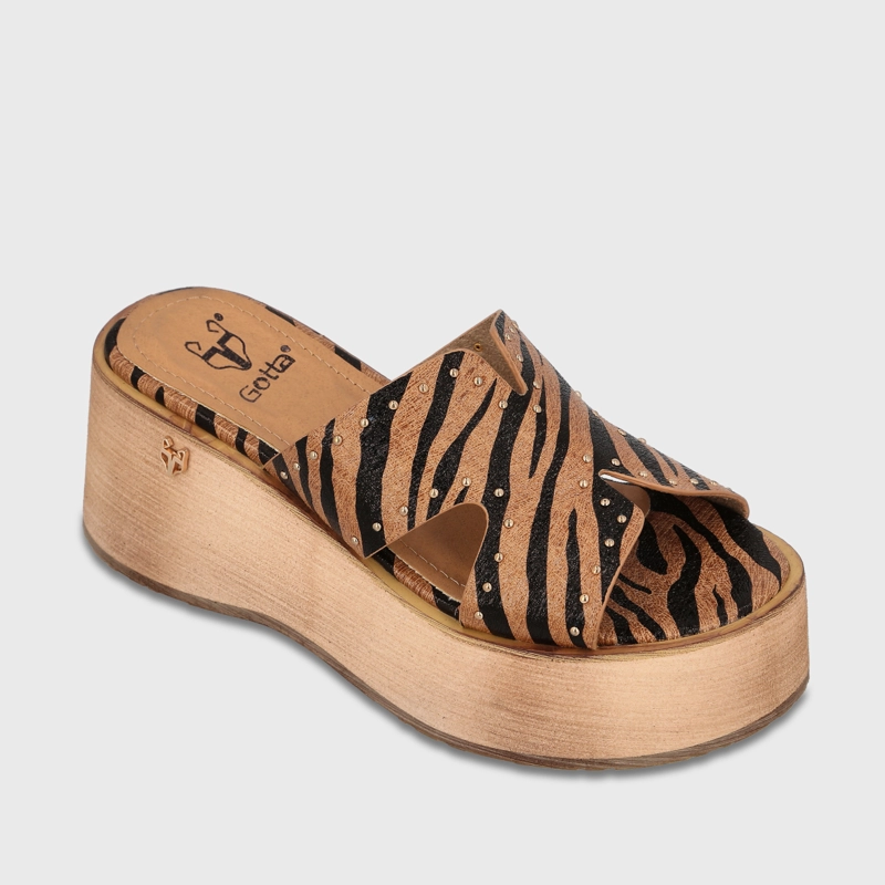 SANDALIA PLATAFORMA ANIMAL PRINT MUJER GINA - 2