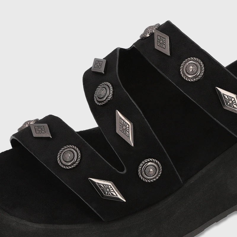 SANDALIA PLATAFORMA NEGRA MUJER FRIDA - 6
