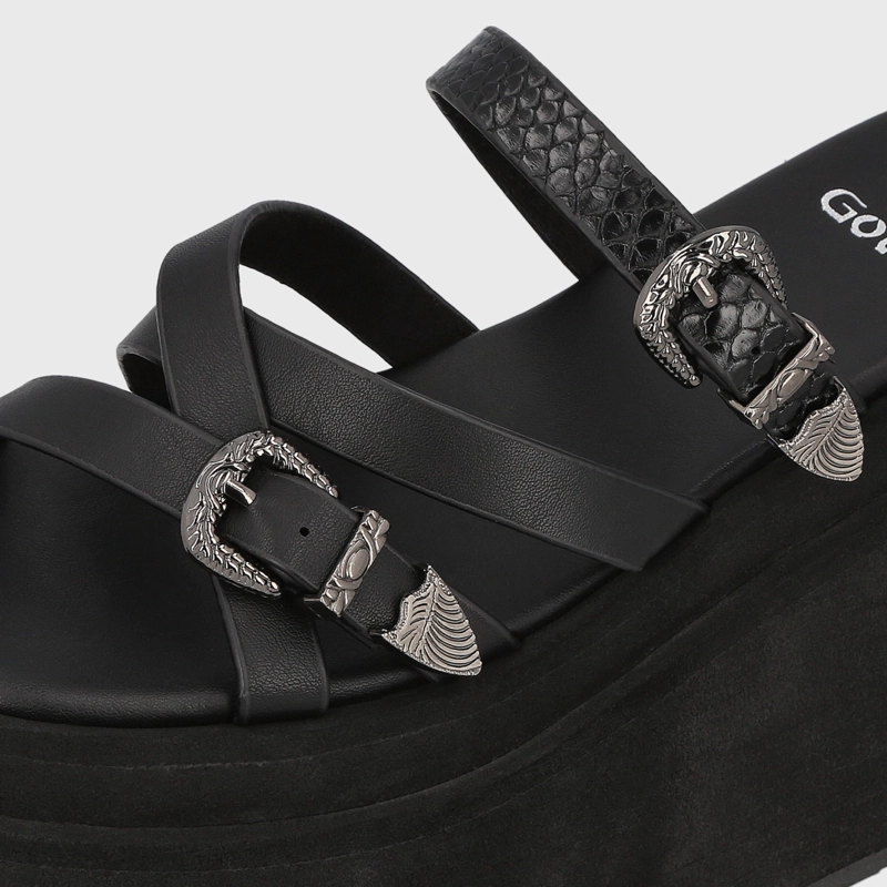 SANDALIA PLATAFORMA NEGRA MUJER BEA - 6
