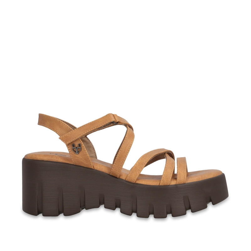 SANDALIA PLATAFORMA CAMEL MUJER 65940 - 1