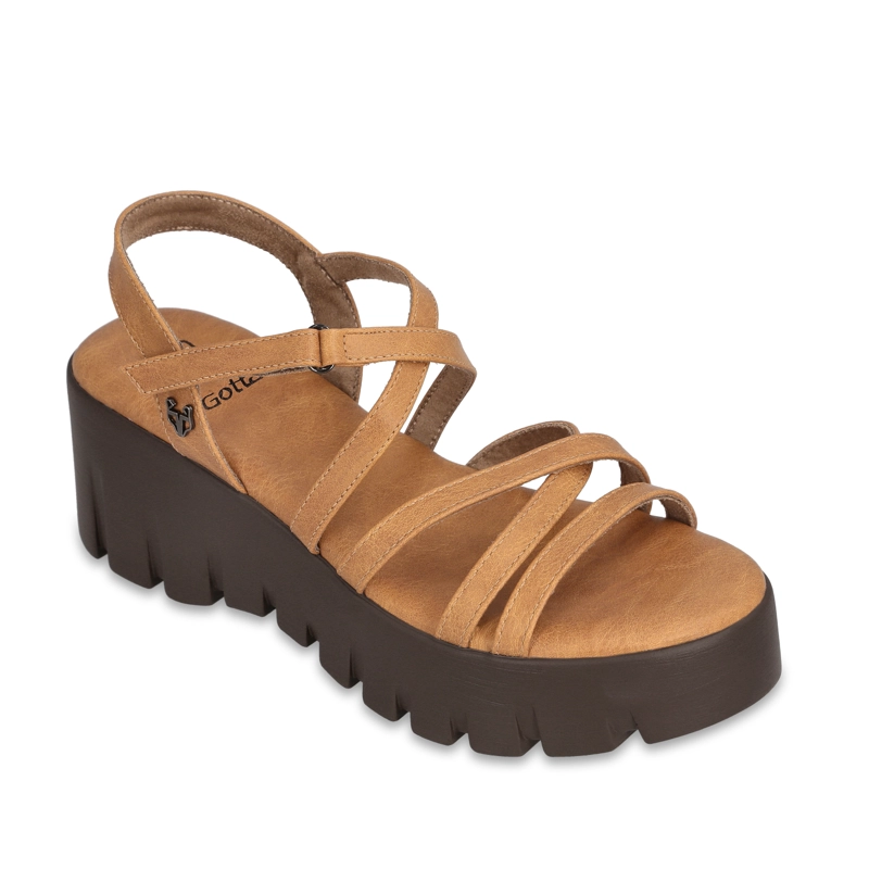 SANDALIA PLATAFORMA CAMEL MUJER 65940 - 2