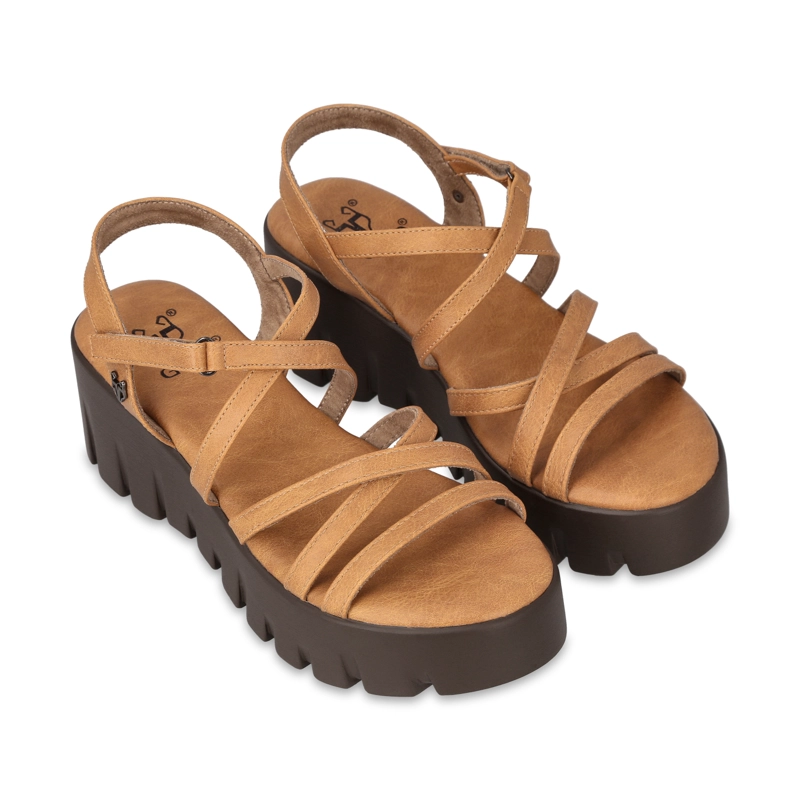 SANDALIA PLATAFORMA CAMEL MUJER 65940 - 3