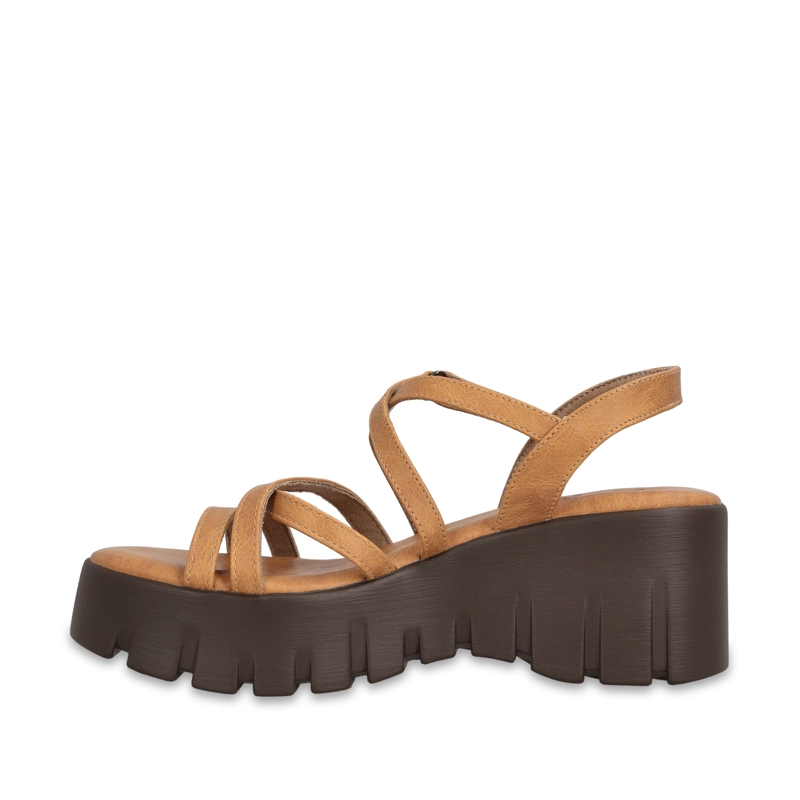 SANDALIA PLATAFORMA CAMEL MUJER 65940 - 4
