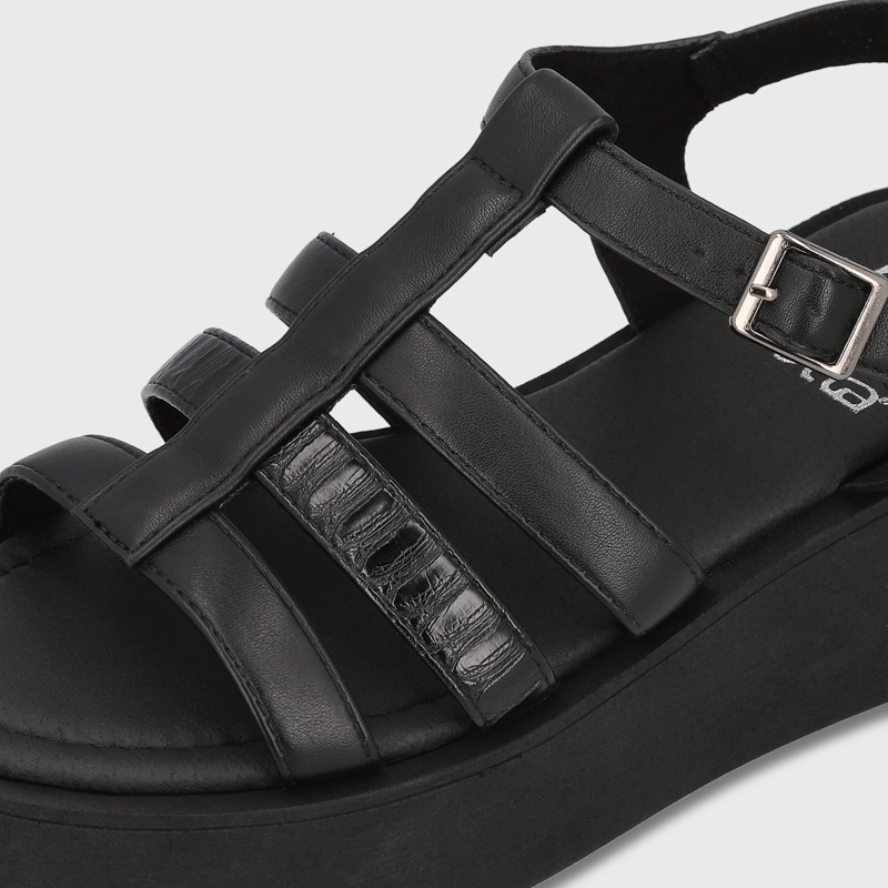 SANDALIA PLATAFORMA NEGRA MUJER LIDIA - 6