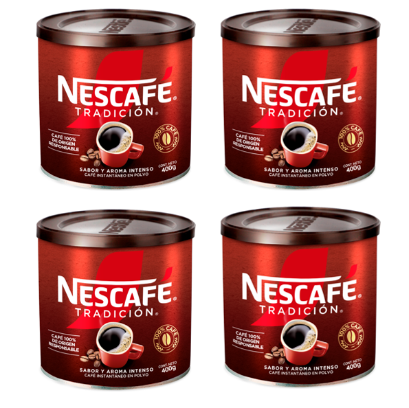 CAFÉ NESCAFÉ TRADICIÓN 400G X4 TARROS - 1