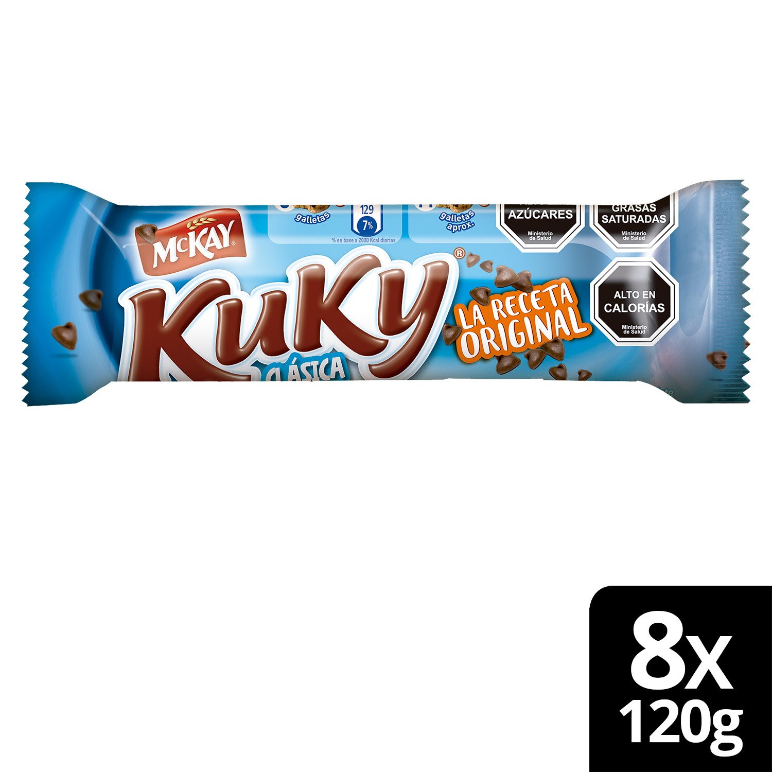 GALLETA CHIP KUKY CLÁSICA 120G X8 UNIDADES - 1