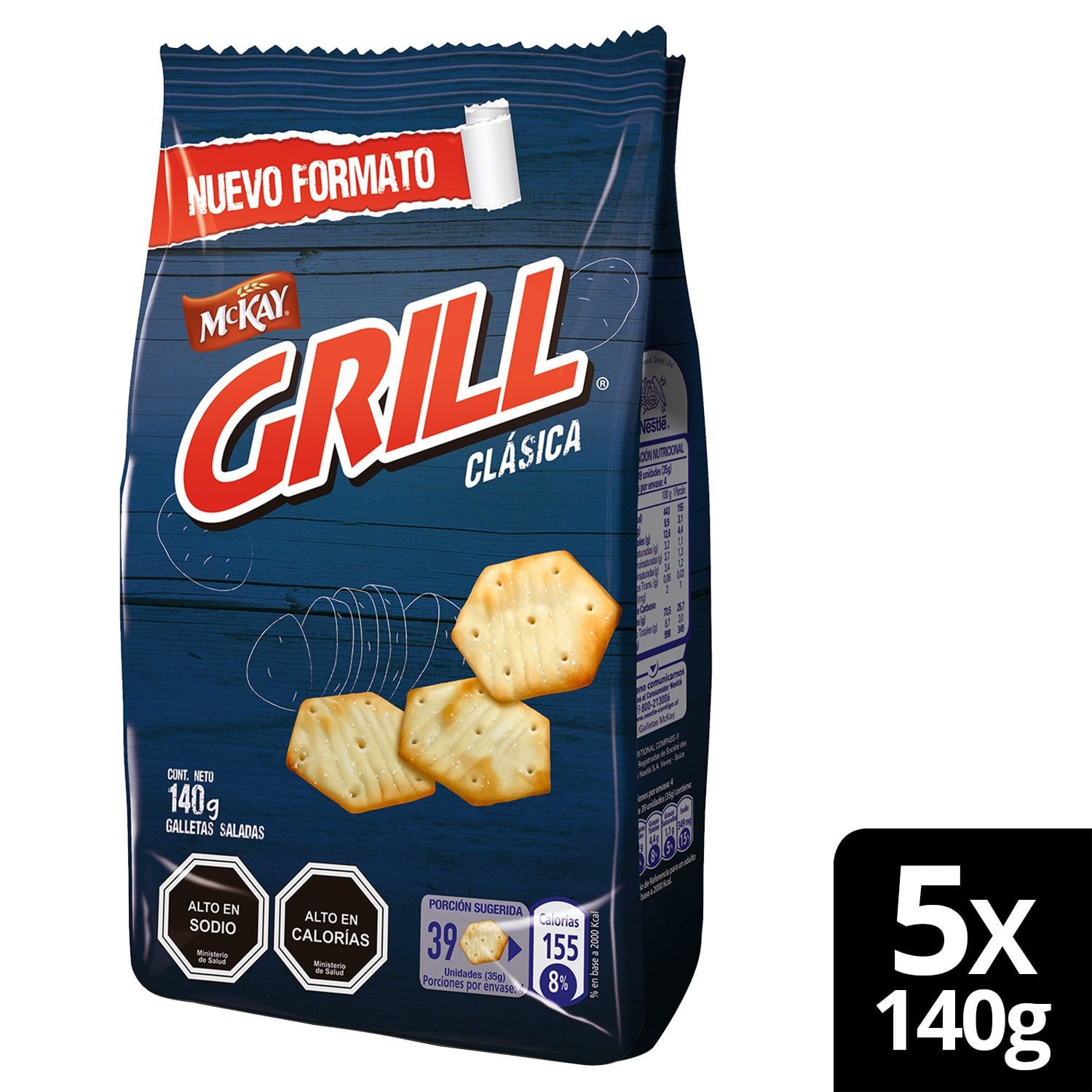 GALLETA GRILL CLÁSICA 140G X5 UNIDADES - 1