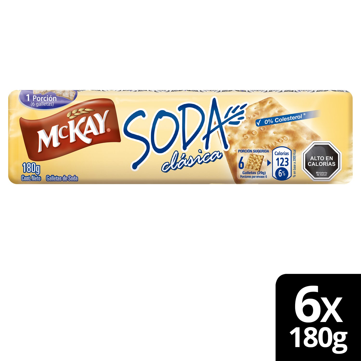 GALLETAS MCKAY SODA CLÁSICA 180G X6 UNIDADES - 1