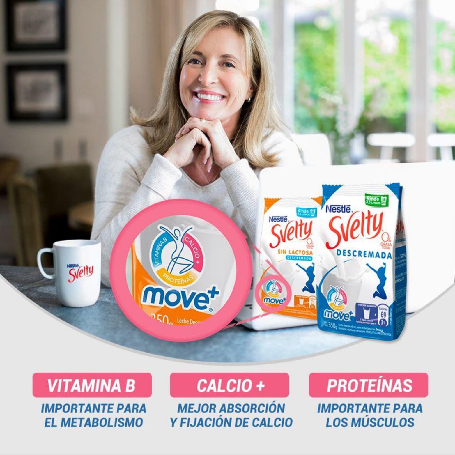 LECHE EN POLVO SVELTY MOVE+ DESCREMADA SIN LACTOSA 800G X2 BOLSAS - 2