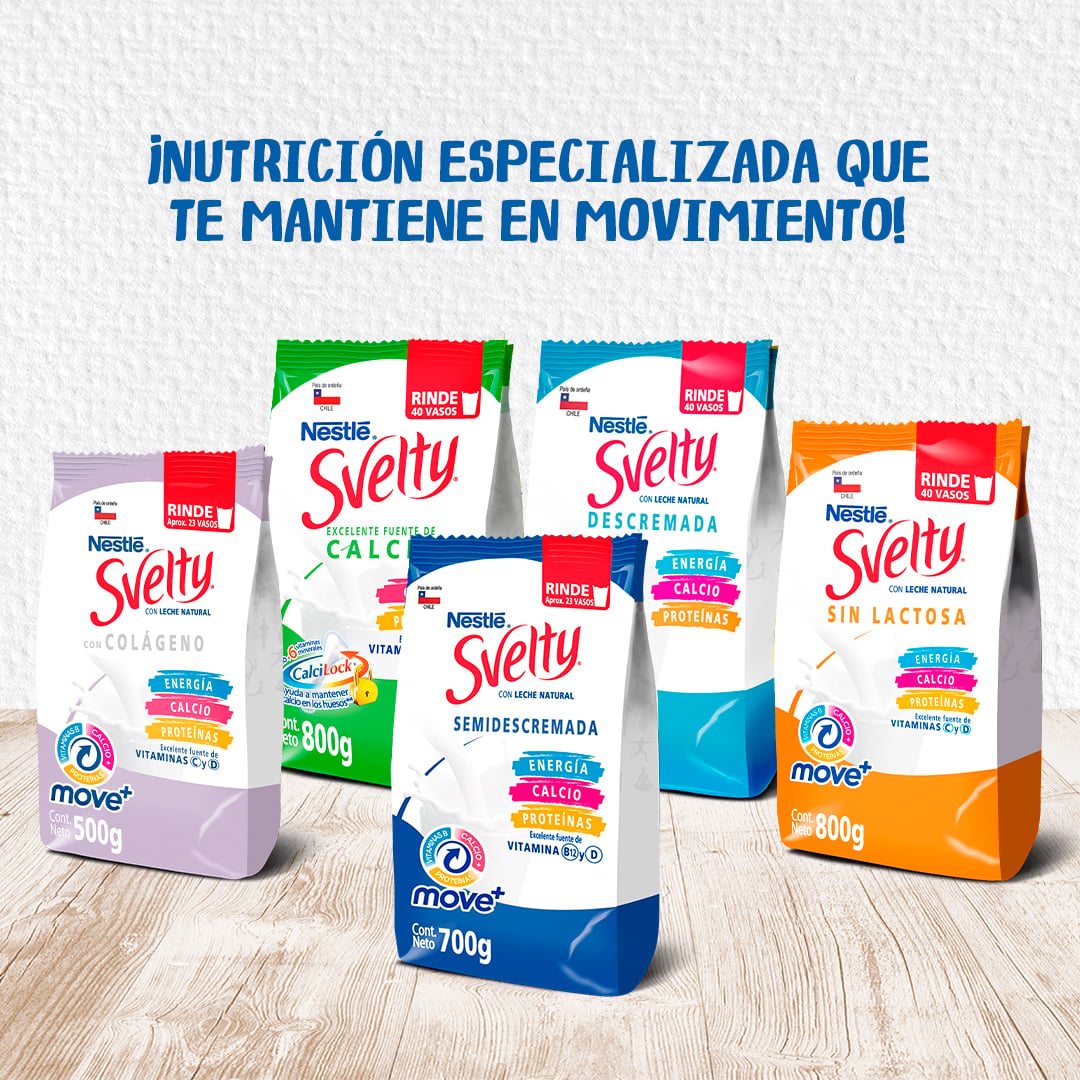 LECHE EN POLVO SVELTY MOVE+ DESCREMADA SIN LACTOSA 800G X2 BOLSAS - 4