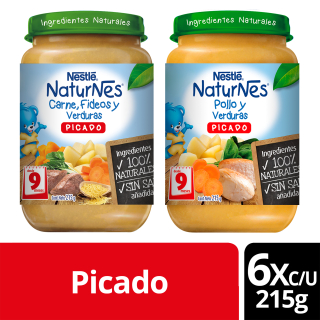 PLATO PREPARADO NESTLÉ FRASCO 12 UN POLLO CARNE QUINOA PICADO NATURNES - 1