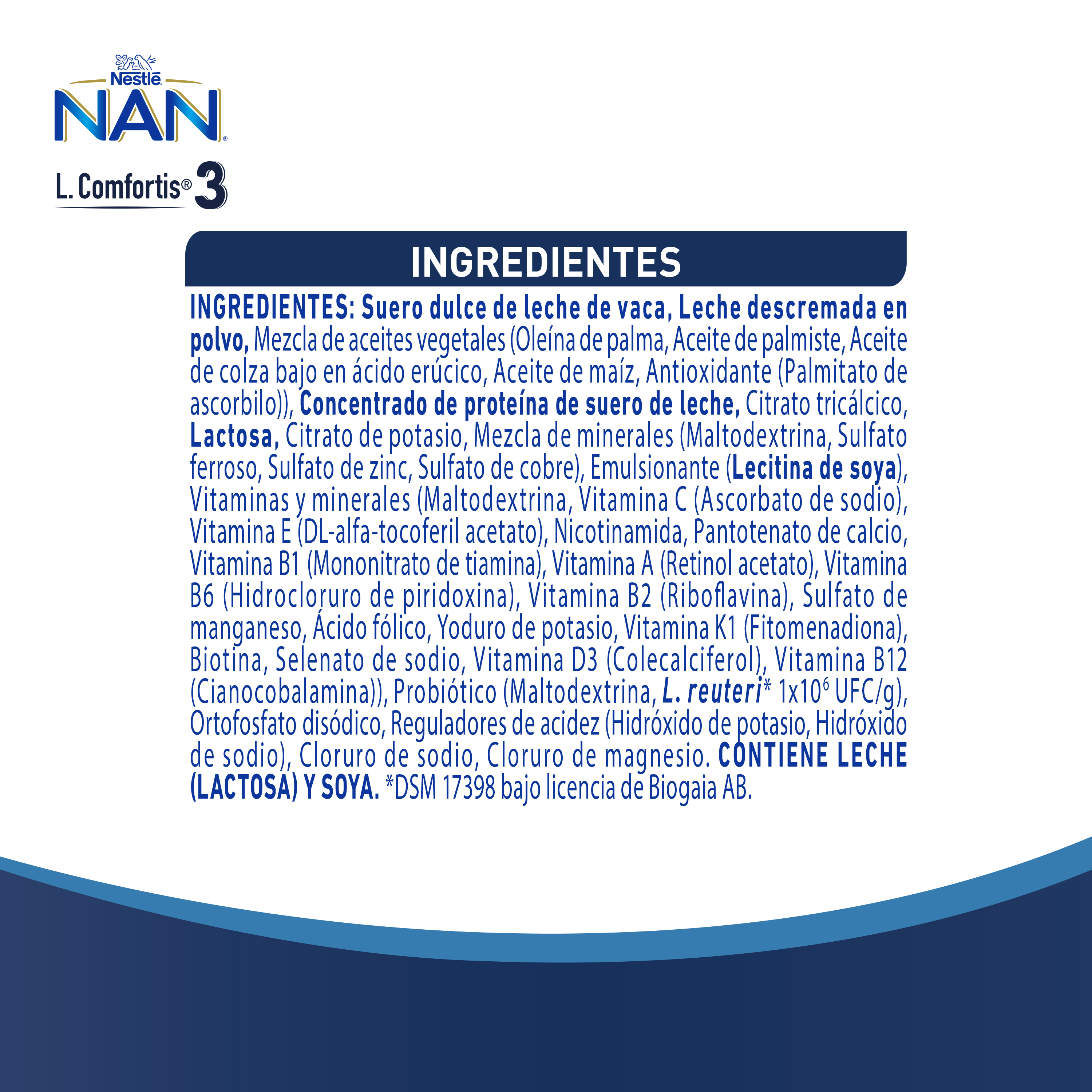LECHE NAN 3 L COMFORTIS TARRO 800G FÓRMULA INFANTIL - 12