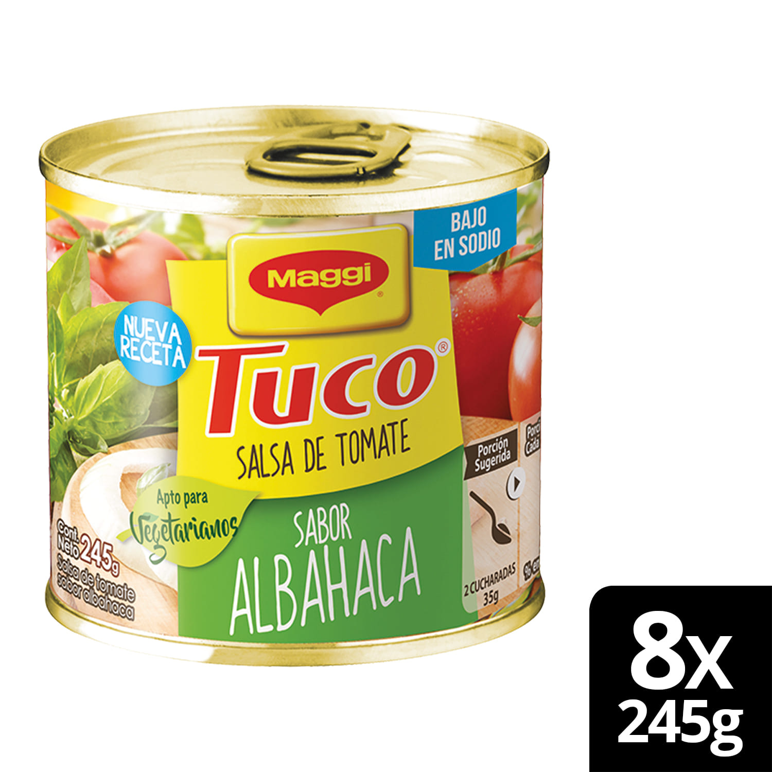 SALSA DE TOMATE MAGGI® TUCO CON ALBAHACA 245G X8 LATAS - 1
