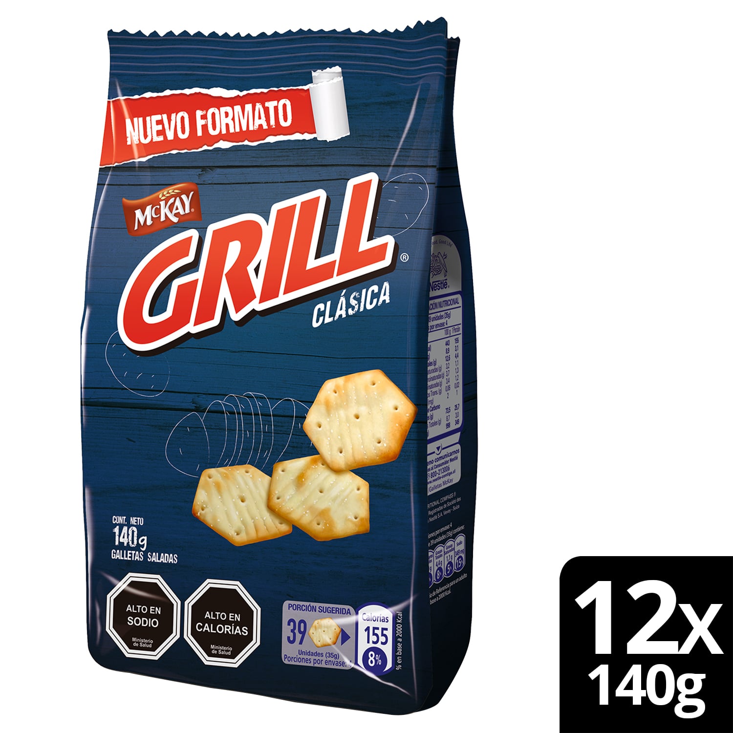 GALLETA GRILL CLÁSICA 140G X12 UNIDADES - 1
