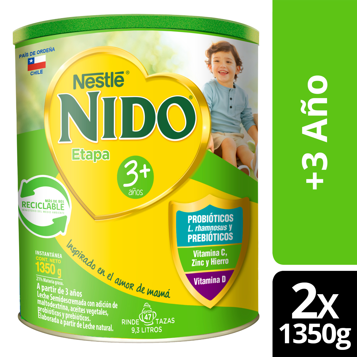 LECHE EN POLVO 3+ PROTECTUS AVANZADO TARRO 1350G PACK X2 - 1