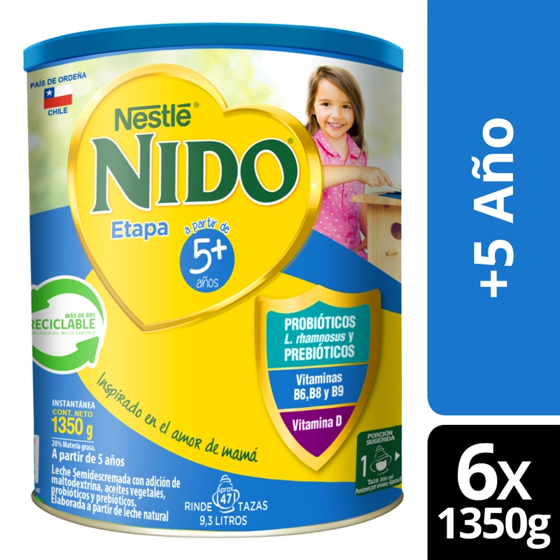 LECHE NIDO 5+ PROTECTUS® 1350G TARRO X6 - 1