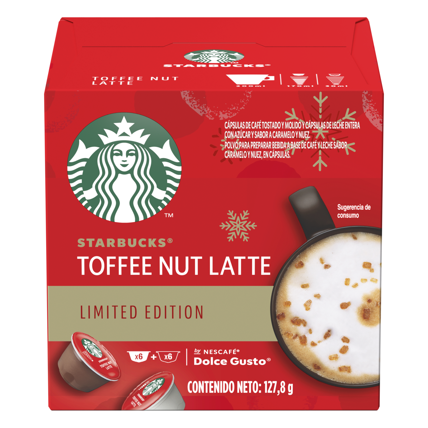 CAFÉ STARBUCKS NESCAFÉ DOLCE GUSTO TOFFEE NUT LATTE 12 CÁPSULAS - 1