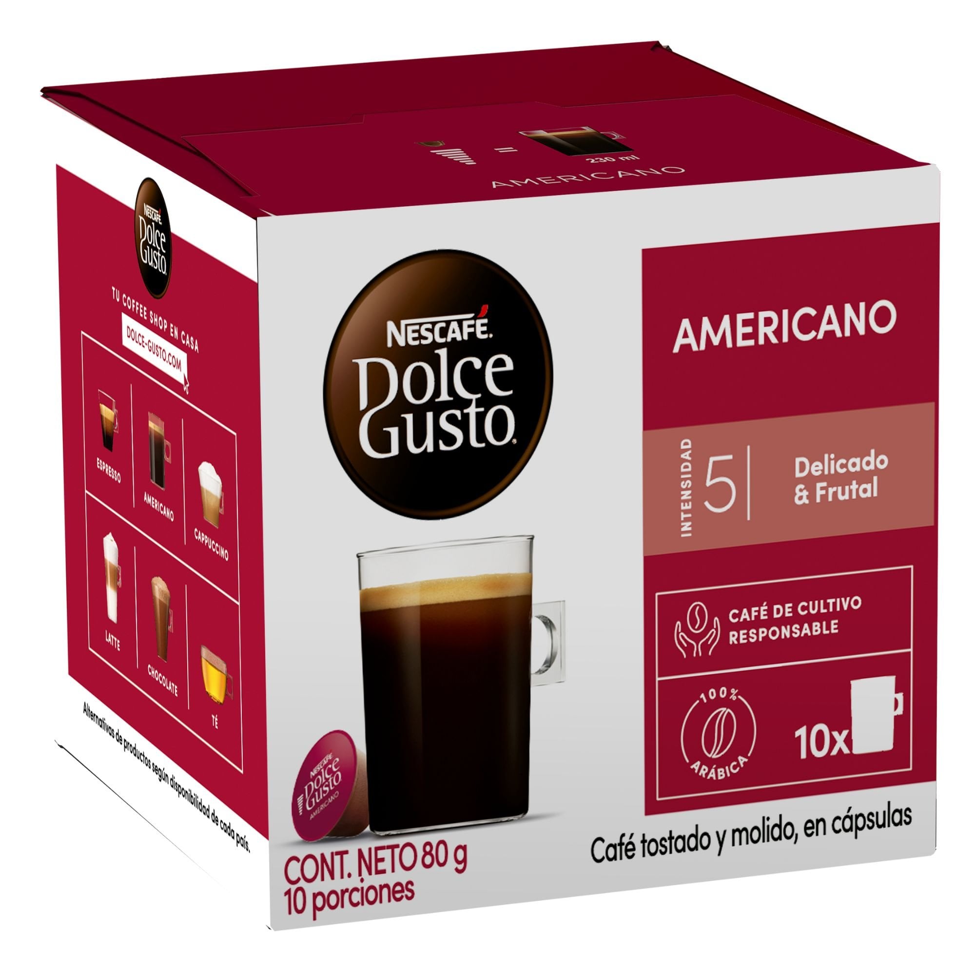 CAFÉ NESCAFÉ DOLCE GUSTO® AMERICANO 10 CÁPSULAS - 1