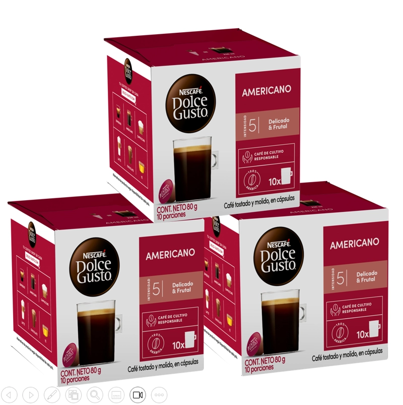 PACK 3 CAFÉ NESCAFÉ DOLCE GUSTO® AMERICANO 10 CÁPSULAS - 1