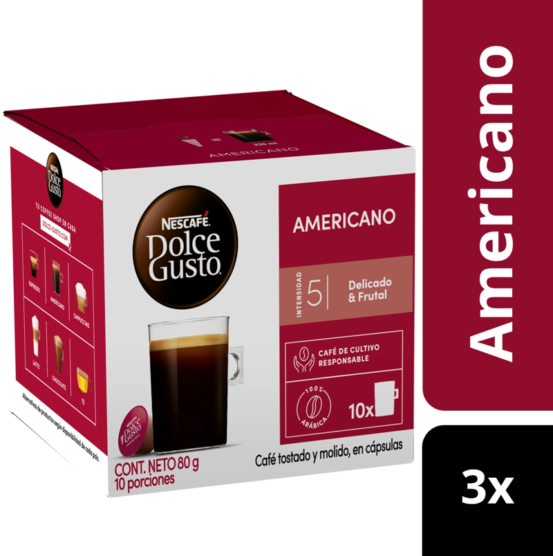 PACK 3 CAFÉ NESCAFÉ DOLCE GUSTO® AMERICANO 10 CÁPSULAS - 2