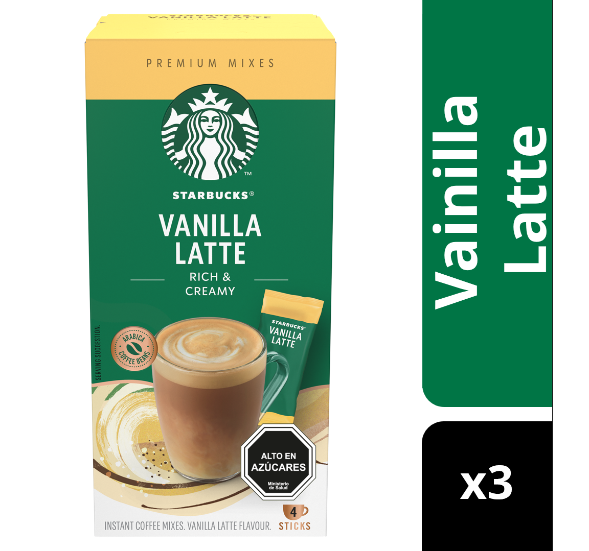 CAFÉ INSTANTÁNEO STARBUCKS® VANILLA LATTE (4 SOBRES)X3 CAJA - 2