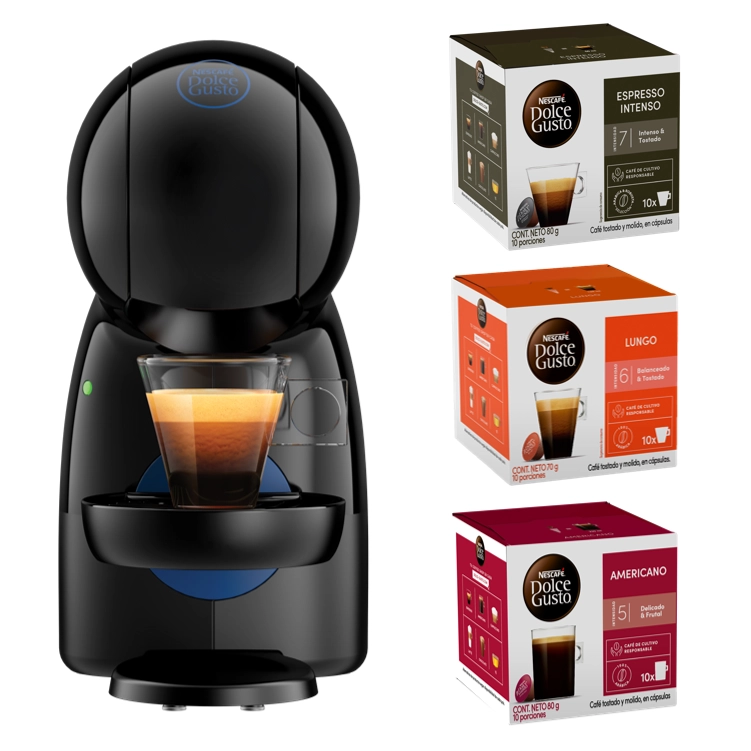 CAFETERA PICCOLO XS + CÁPSULAS DE CAFÉ NEGRO X3 CAJAS