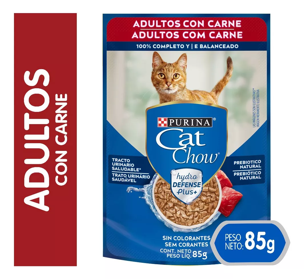 PACK CAT CHOW® ADULTOS CARNE 85 GR - 2