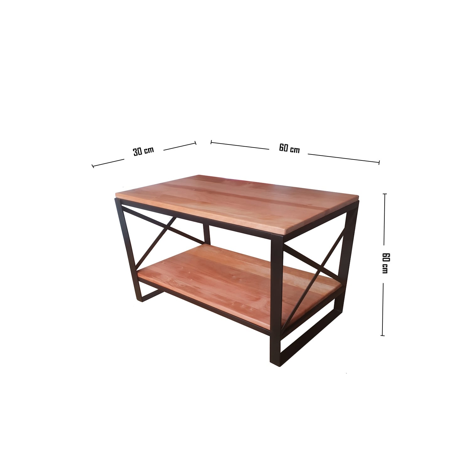 MESA LATERAL ILOFT TAUBER M ROBLE 60X30 ACERO - 2
