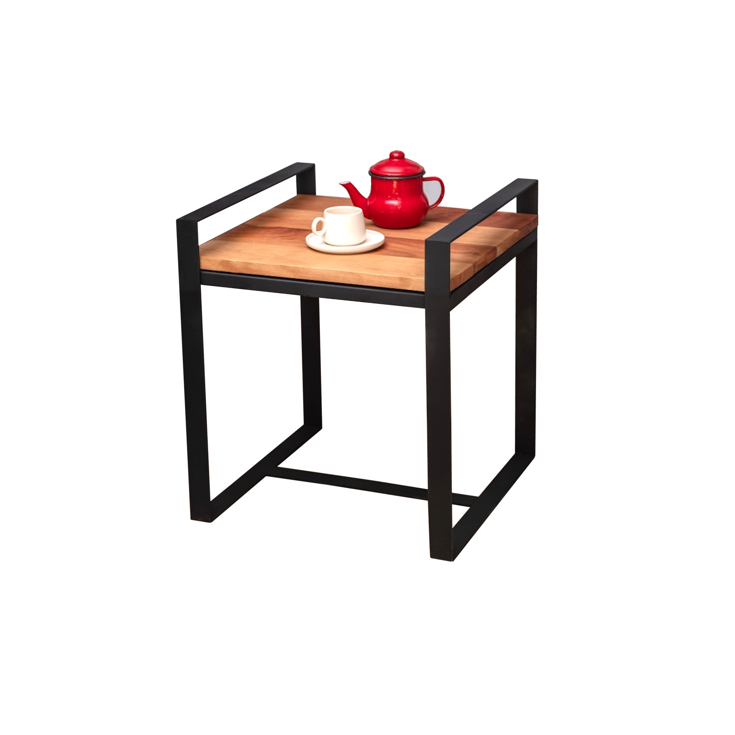 MESA LATERAL ILOFT LUBECA M ROBLE 38X38 ACERO - 1