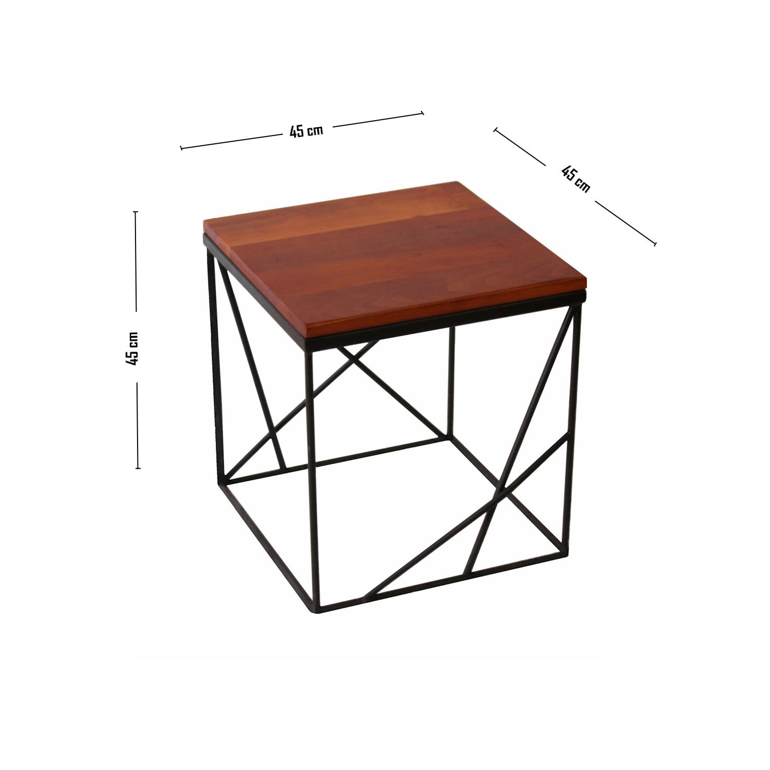 MESA LATERAL ILOFT OPERA L ROBLE 45X45 ACERO - 4