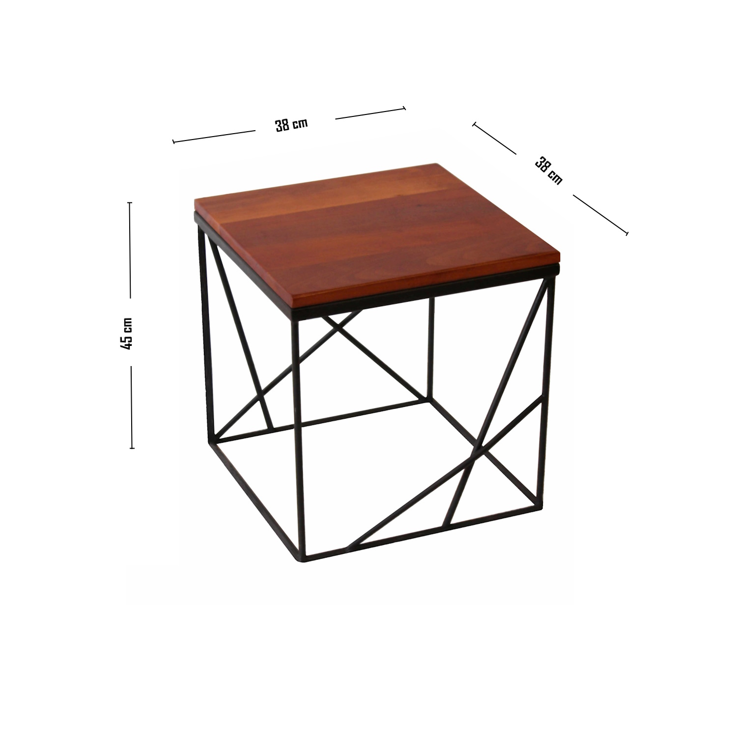 MESA LATERAL ILOFT OPERA M ROBLE 38X38 ACERO - 4