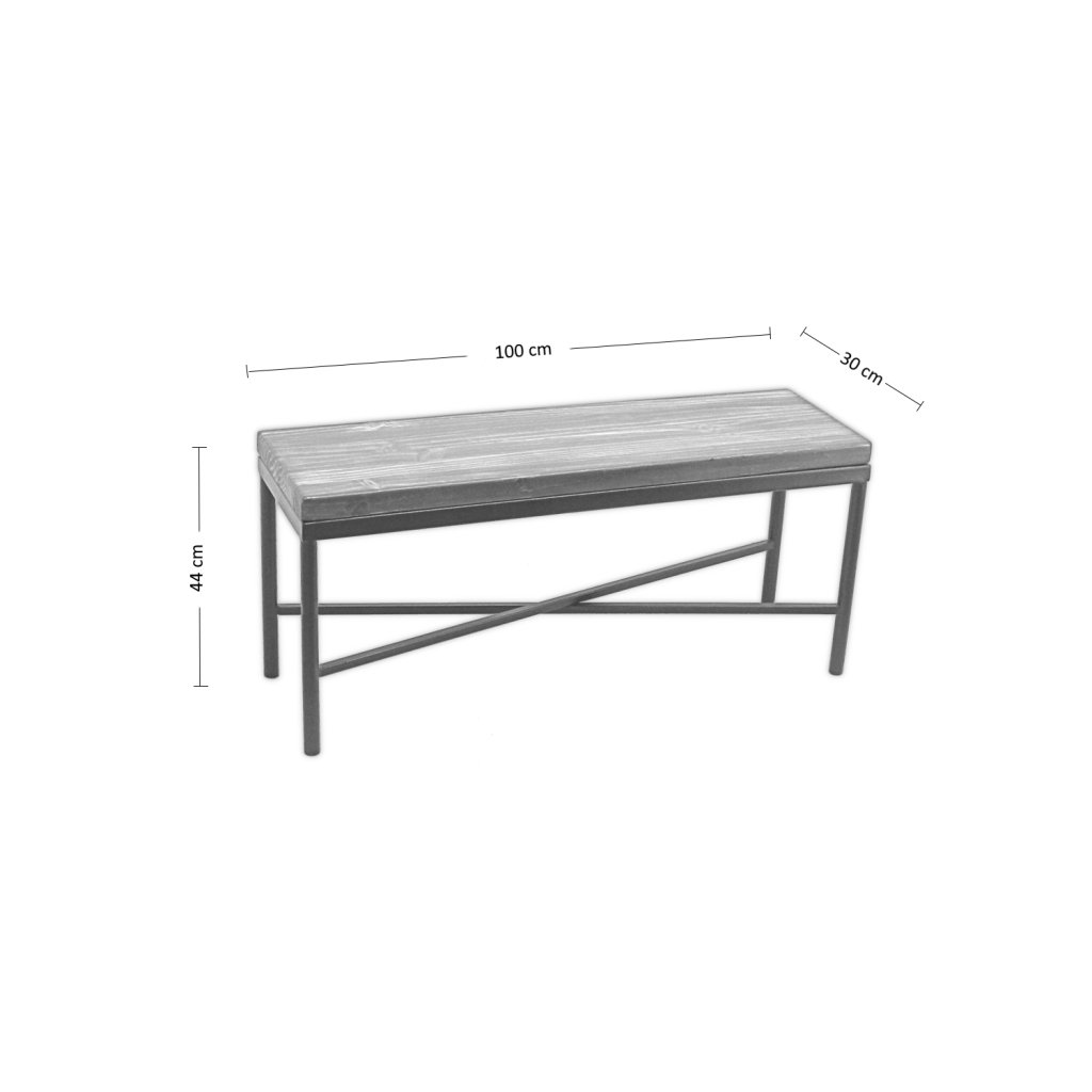 BANQUETA ILOFT BELFAST M ESTILO INDUSTRIAL FIERRO Y MADERA 100X30X42 TONO FOREST - 5