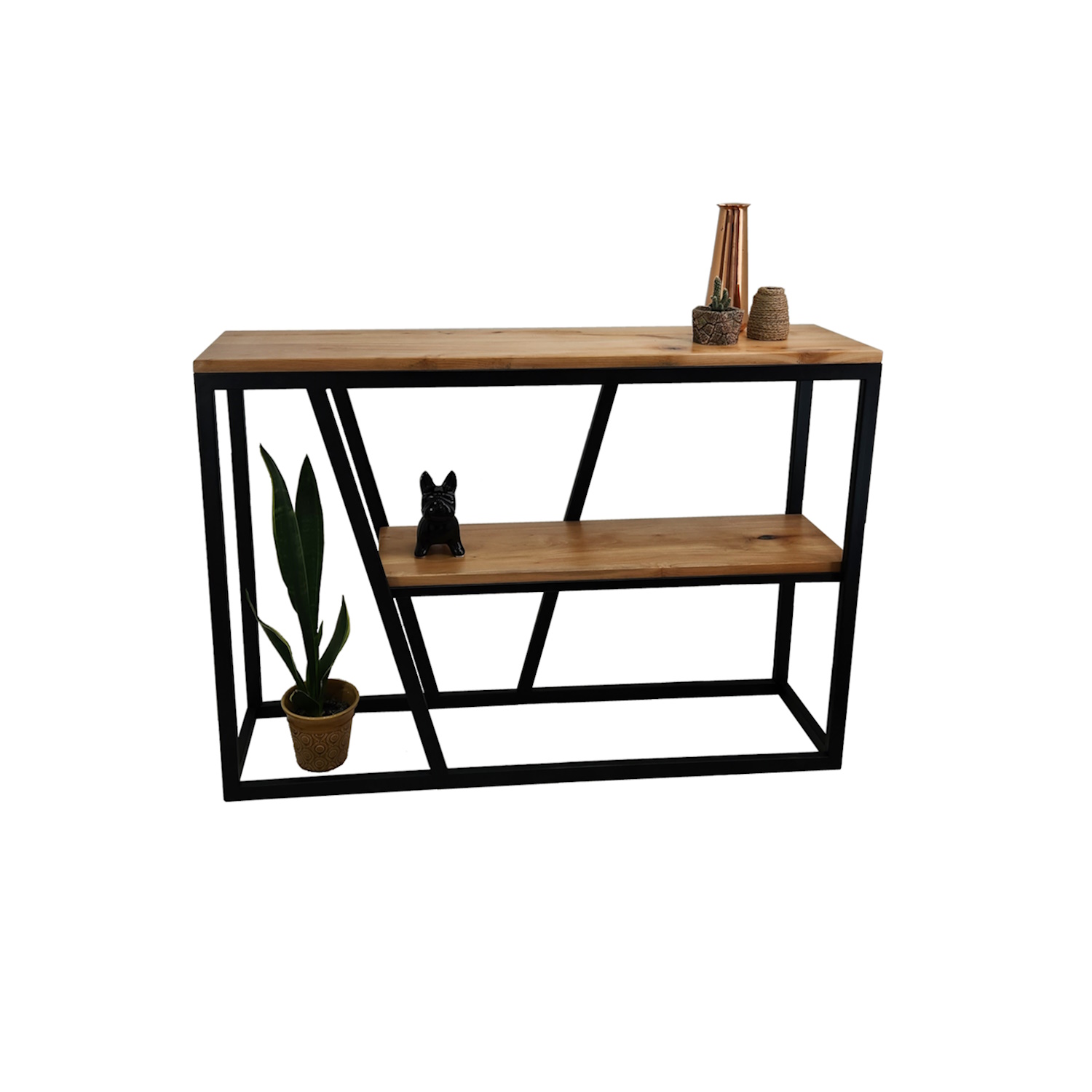ARRIMO ILOFT MORELLA L ROBLE ESTILO INDUSTRIAL 120X30X82 ACERO - 1