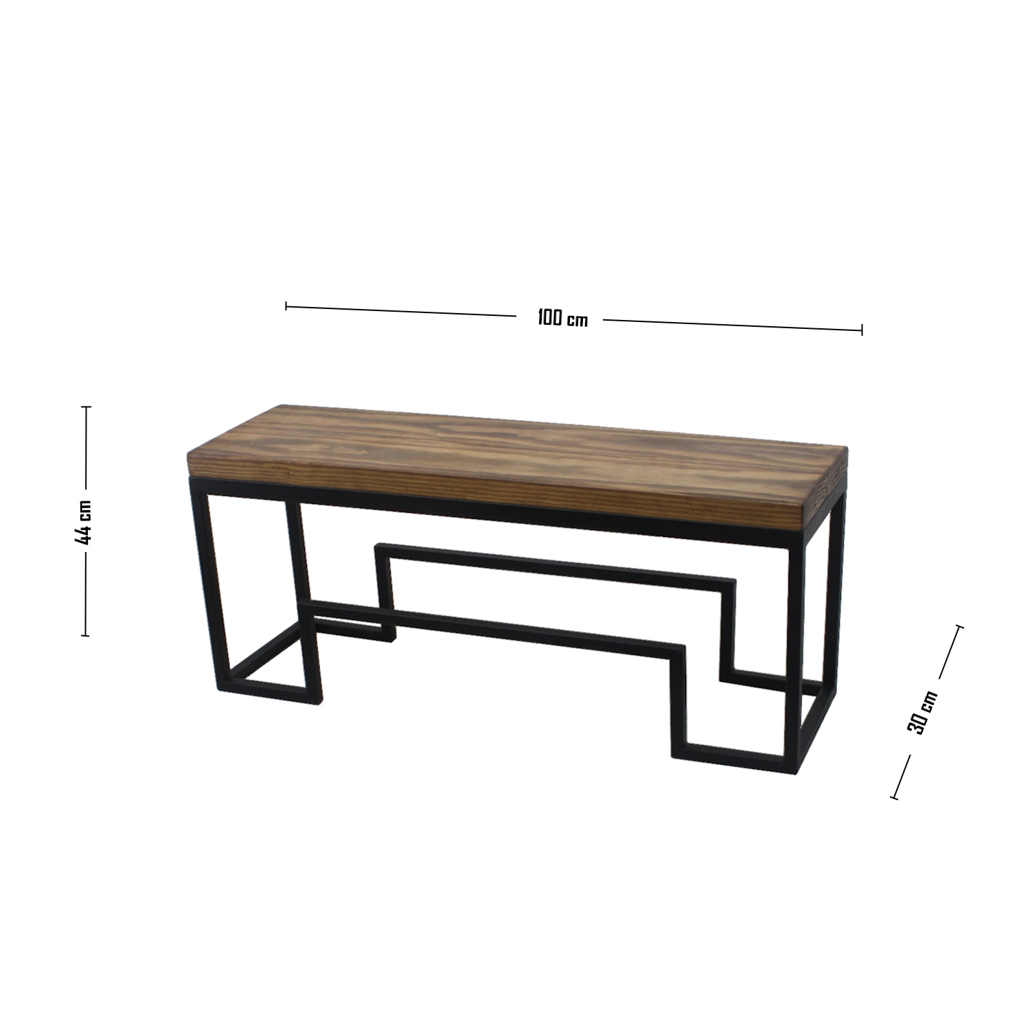 BANQUETA ILOFT VERSACE M ESTILO INDUSTRIAL FIERRO Y MADERA 100X30X44 TONO ARENA - 5