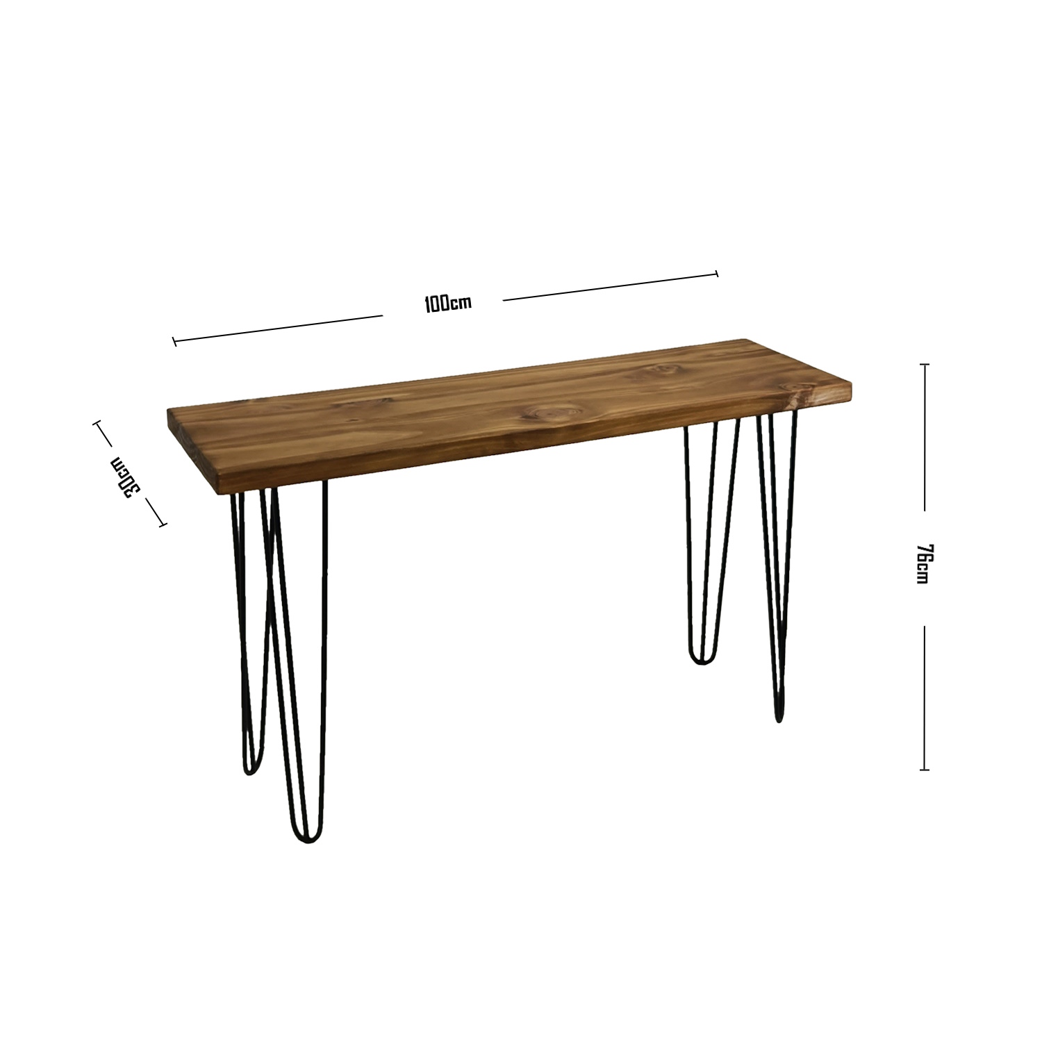ARRIMO ILOFT HARLEM ARENA M INDUSTRIAL FIERRO Y MADERA ESTILO HAIRPIN 100X30X76 ACERO - 5