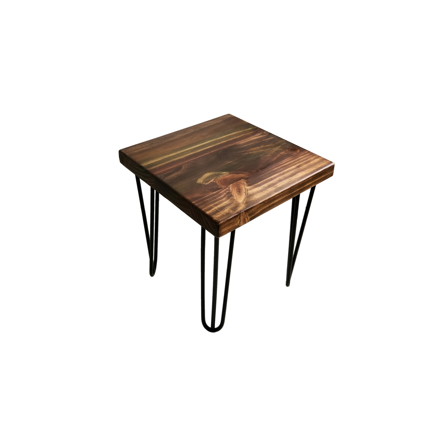 MESA LATERAL ILOFT ROTTERDAM FOREST M INDUSTRIAL FIERRO Y MADERA ESTILO HAIRPIN 40X40X42 ACERO - 2