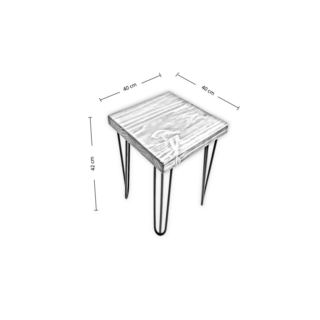 MESA LATERAL ILOFT ROTTERDAM FOREST M INDUSTRIAL FIERRO Y MADERA ESTILO HAIRPIN 40X40X42 ACERO - 4