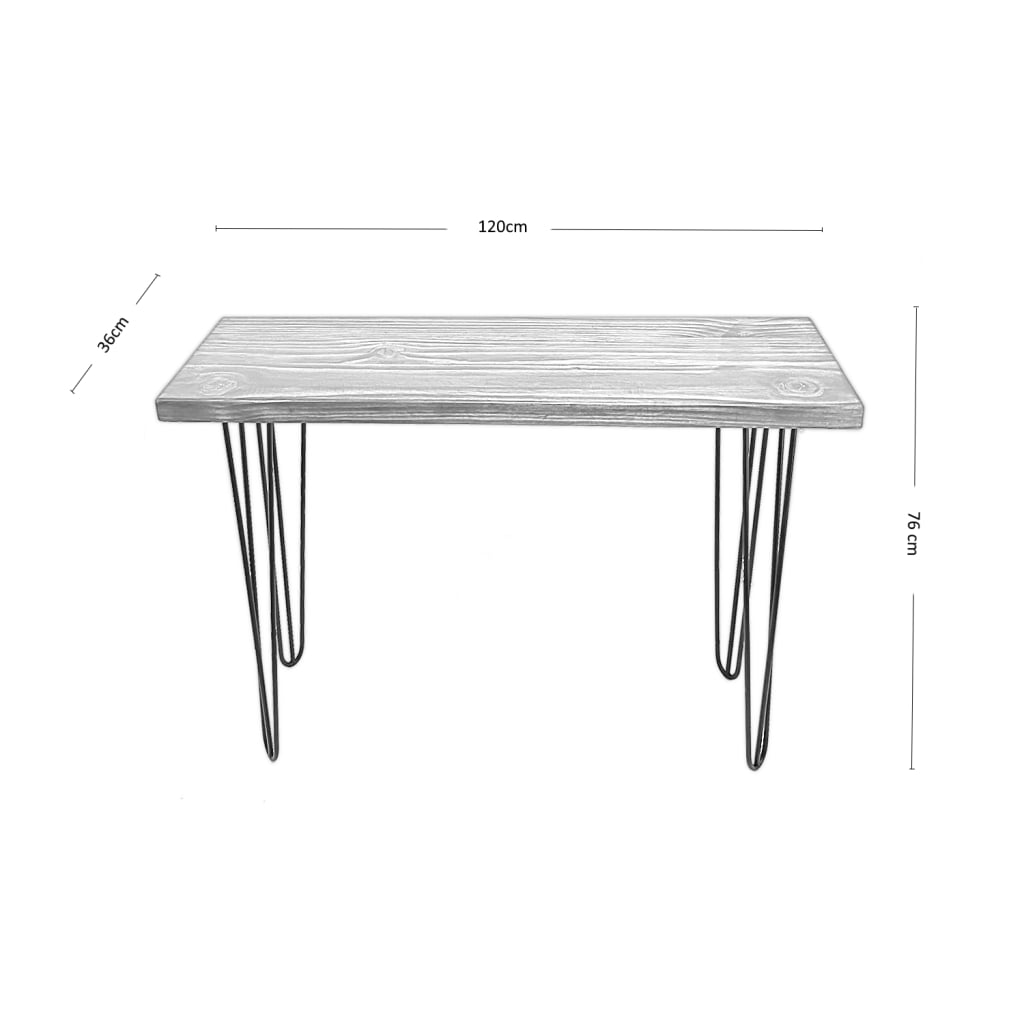 ARRIMO ILOFT HARLEM FOREST L INDUSTRIAL FIERRO Y MADERA ESTILO HAIRPIN 120X36X76 ACERO - 5
