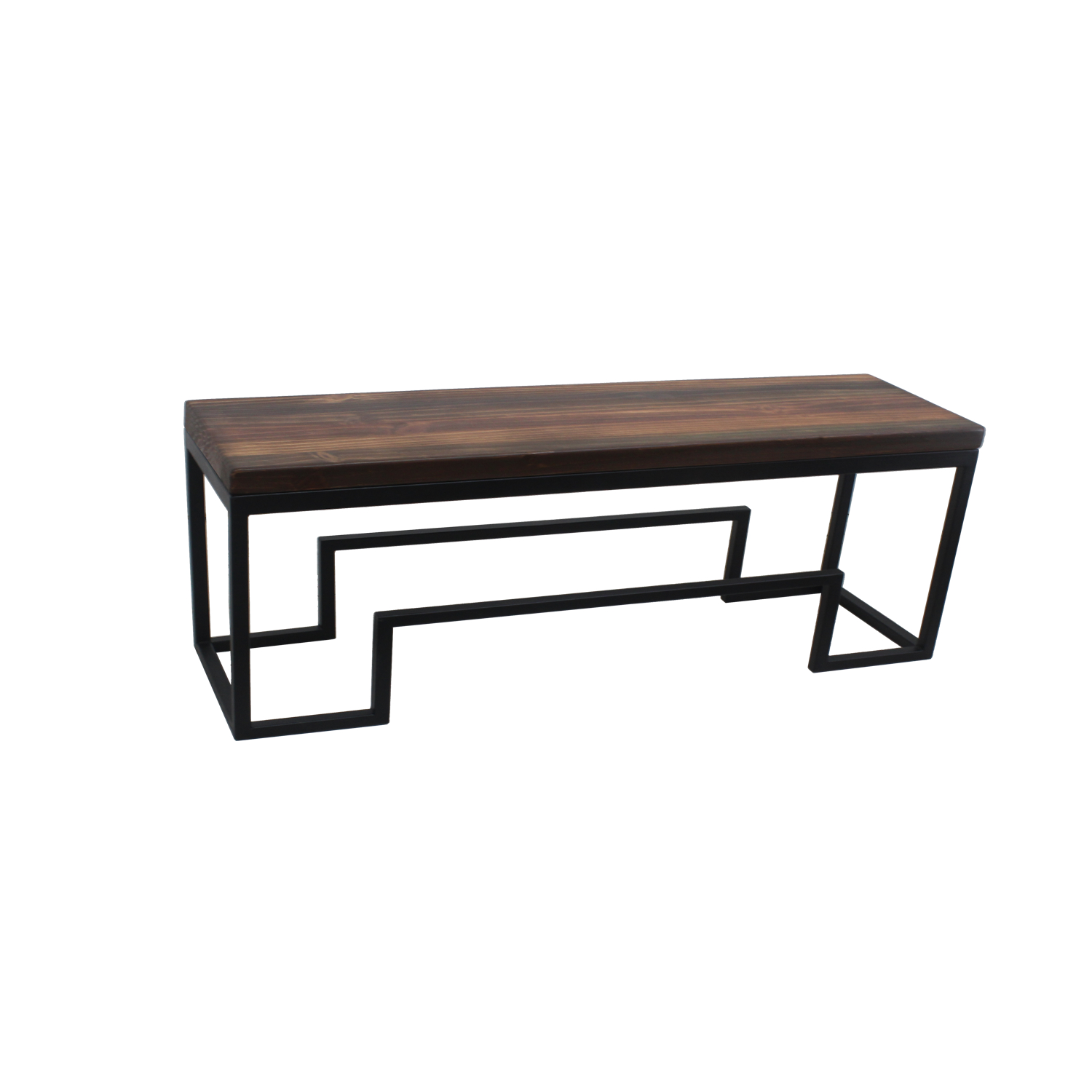 BANQUETA ILOFT VERSACE L ESTILO INDUSTRIAL FIERRO Y MADERA 120X36X44 TONO FOREST - 2