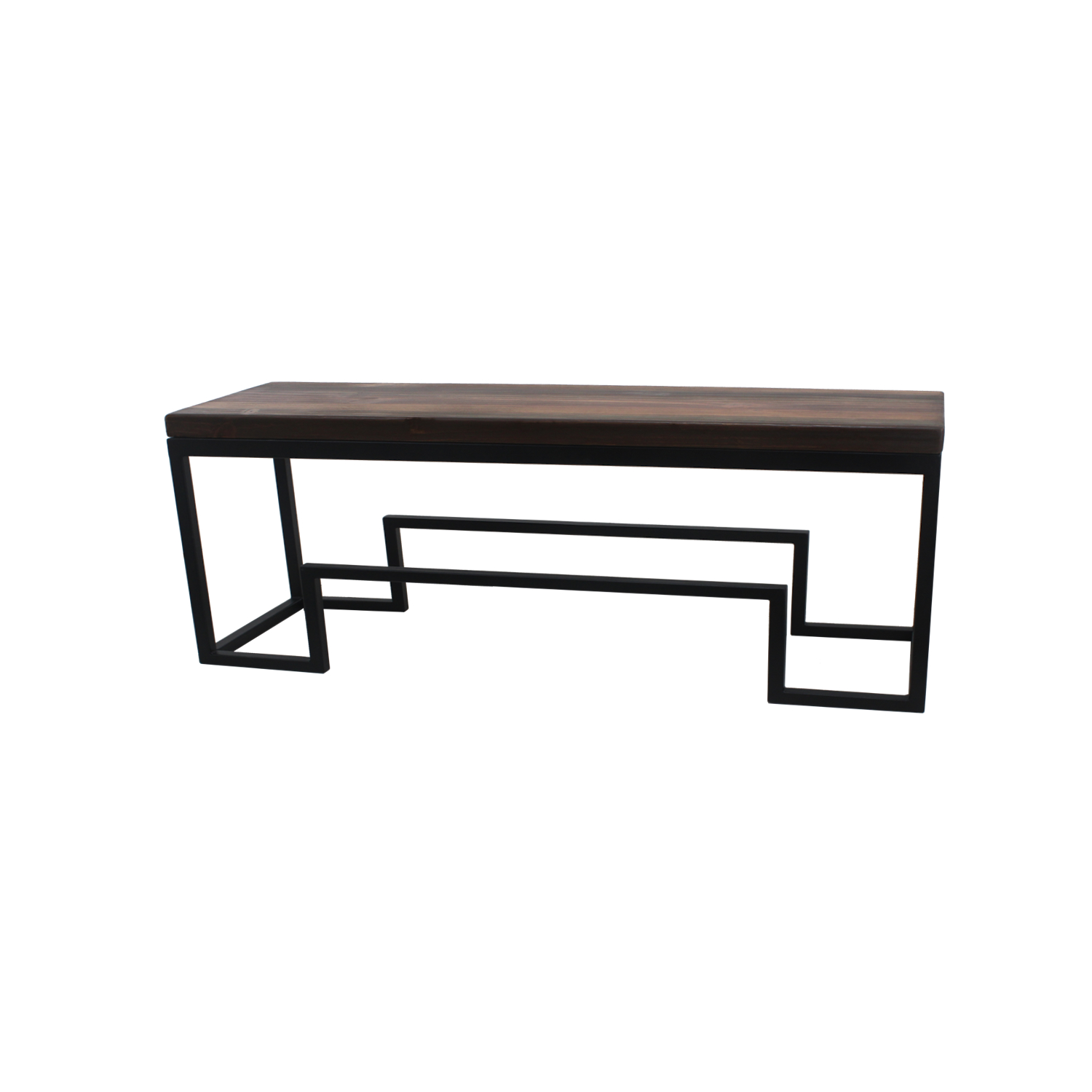 BANQUETA ILOFT VERSACE L ESTILO INDUSTRIAL FIERRO Y MADERA 120X36X44 TONO FOREST - 3