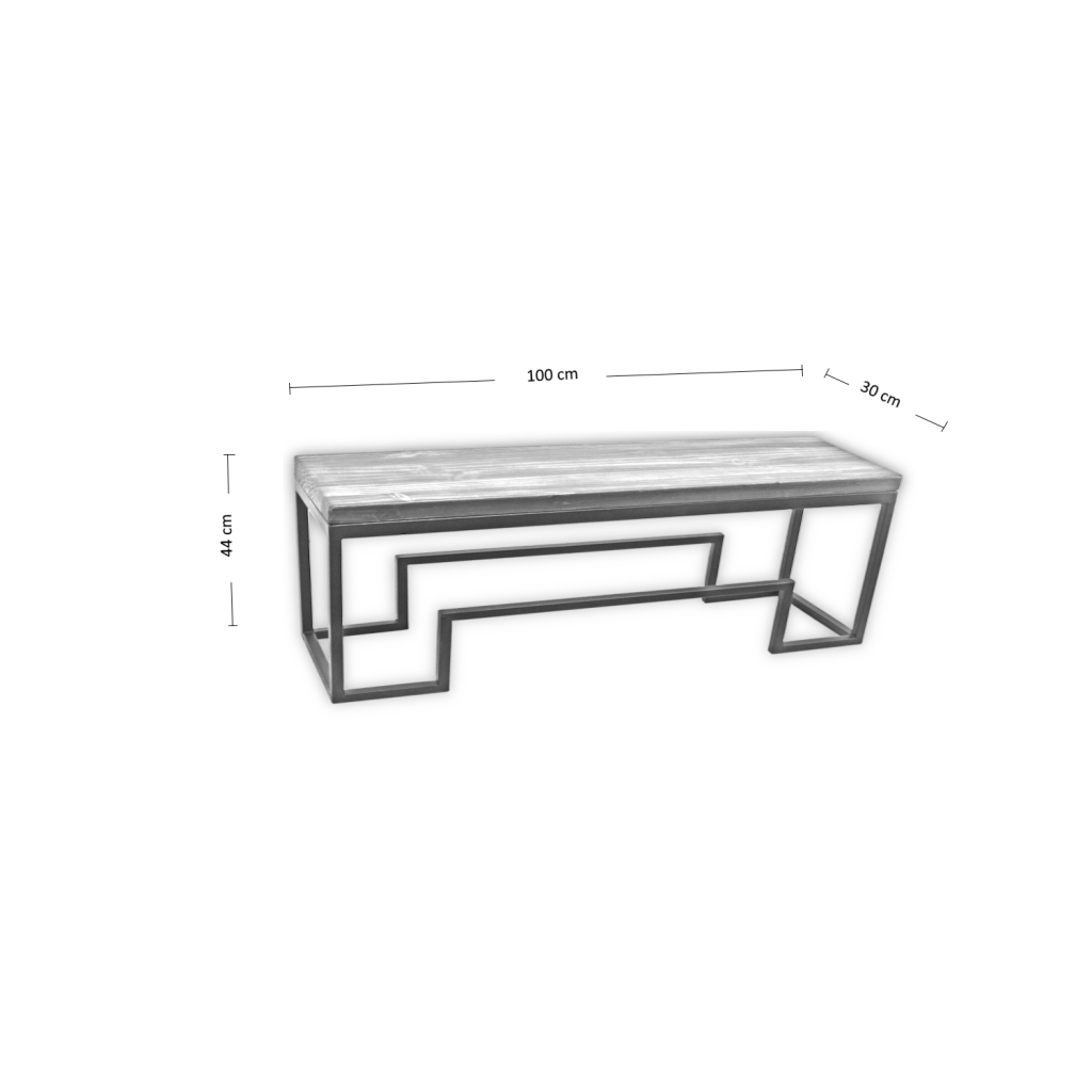 BANQUETA ILOFT VERSACE M ESTILO INDUSTRIAL FIERRO Y MADERA 100X30X44 TONO FOREST - 5
