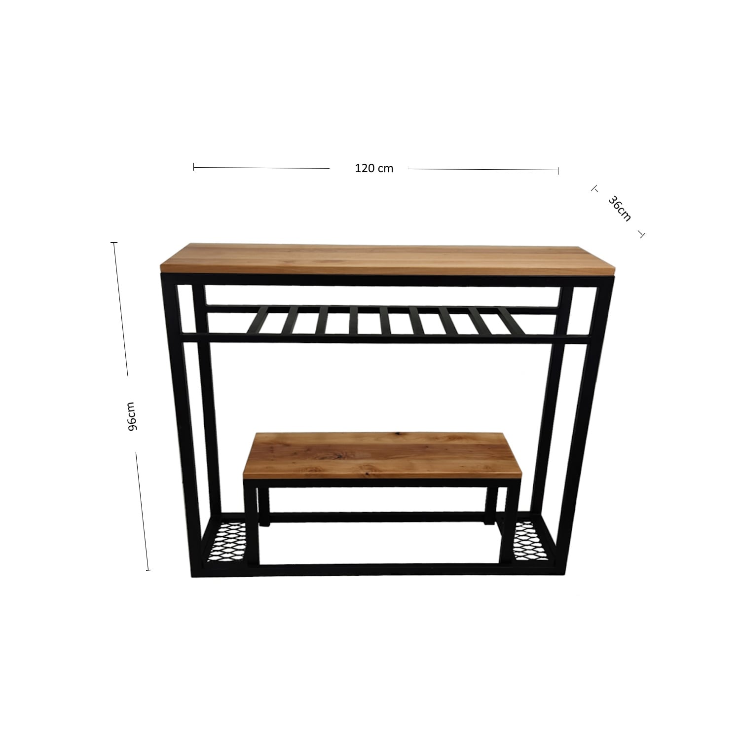 ARRIMO ILOFT MALLORCA L INDUSTRIAL ROBLE ESTILO BAR 100X30X96 ACERO - 5