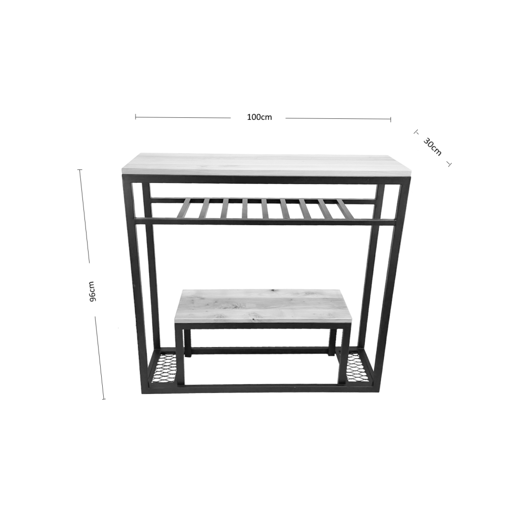 ARRIMO ILOFT MALLORCA L INDUSTRIAL ROBLE ESTILO BAR 100X30X96 ACERO - 6